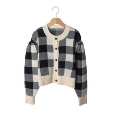 체크가디건