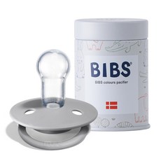 BIBS 데니쉬 디럭스 쪽쪽이 + 프리미엄 스틸 케이스, 지름 5cm x 높이 7.3cm (0~3세), 클라우드
