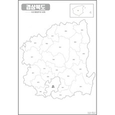 지도닷컴 백지도 시군명포함 코팅형 경상북도 중, 1개