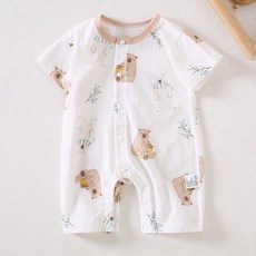 STARDOOR 幼兒款配色圓領全鈕扣純棉短袖連身衣