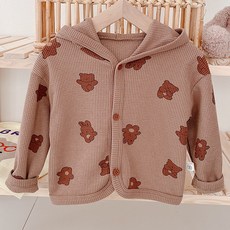 엠케이 유아용 와플 토끼와 곰 후드점퍼