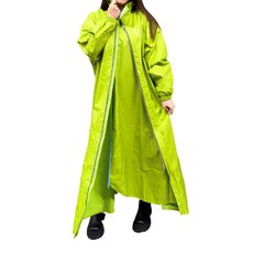 MotoC 內外斜雙拉鍊風雨衣 M301 淺綠 4XL, 防風防水機車雨衣, 1入