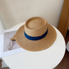 베러바이즈 밀짚 라탄 여름 휴양지 에스파듀 여성 페도라 썬 캡 모자