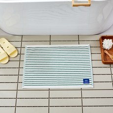 Modern House 彩色條紋毛巾腳踏墊, 綠色