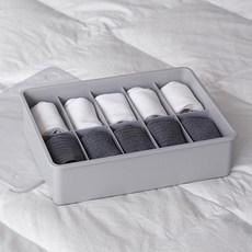 EZLIVING 10格塑膠內衣收納盒蓋, 灰色+半透明, 1個