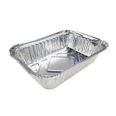 鋁箔烤盤 長方形 0.41L 100個, 食品級鋁箔, 多規格可選, 持久耐烤耐高溫, 一盤多用, 上長17.5cm 下長14.3cm 上寬11cm 下寬8cm 高4cm
