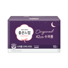 좋은느낌 오리지널 수퍼롱 오버나이트 생리대 날개형, 10개입, 1팩