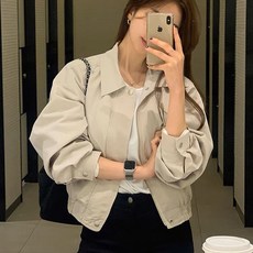 아이엠몽 여성용 비브토 캐주얼 루즈핏 무지 자켓