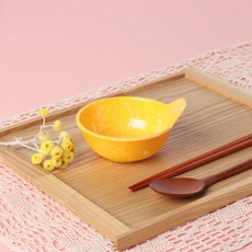 레트로 분식 떡볶이 팝 손잡이공기, YELLOW, 4개