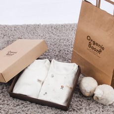 오가닉붐 아동용 컵토끼 기본 상하의 내의 2세트 + 쇼핑백