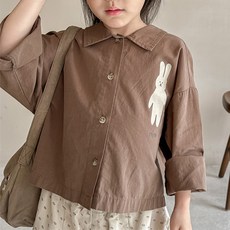 유블리 여아용 래빗 코튼 오버핏 셔츠 남방 제이프