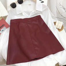 안다로미 프리프리 가죽 스커트