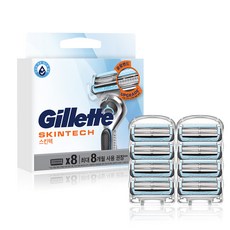 Gillette 吉列 2024 Skin-Tech手動刮鬍刀片, 8片, 1組