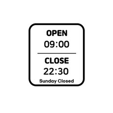 스위트스페이스 오픈 클로즈 요일 휴무 타입 11 매장스티커 + 여분 스티커 세트, 블랙