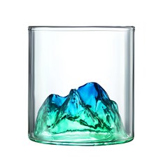 上手家居 富士山杯 茶杯/玻璃杯/酒杯/威士忌杯 綠色 180ml, 1個