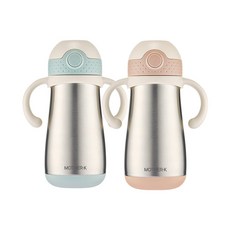 마더케이 허그 보온 빨대컵 350ml x 2종세트, 민트, 바닐라핑크, 1세트