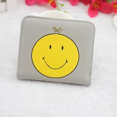 리본마크 왕스마일리 얇은 반지갑
