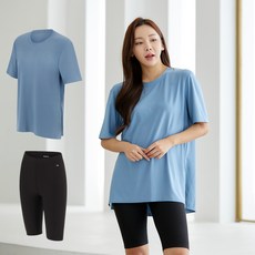 래시플 여성용 멀티플 반팔 상하 2종 세트