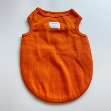 바이담수미 반려동물 쫀쫀 골지 탱크탑 나시 티셔츠, 오렌지