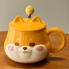 모던지 귀여운 시바견 머그잔 14.5 x 8 cm 420ml YJ674, B, 1개 B, 1개