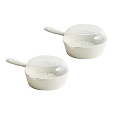 이지앤프리 손잡이 찜기 멀티 앞접시, 플라워화이트, 2개
