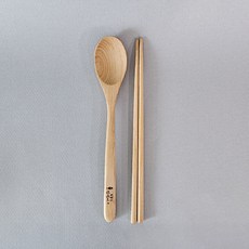 편백아트 통원목 프리미엄 수저 세트, 1세트, 숟가락 + 젓가락