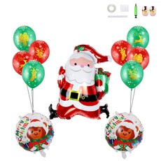 미니띠네 메리 크리스마스 달리는 산타 홈파티 세트 A, 혼합색상, 1세트