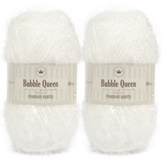brandyarn Bubble Queen系列 菜瓜布線 Set 2, 雪白色 90克 2捲 聚酯纖維 韓國製