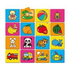 그린키즈 연두팡 인지퍼즐 동물 + 탈것 + 과일채소 + 사물 세트, 1세트