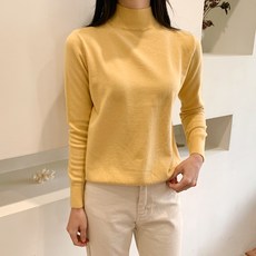 반에이크오 여성용 폴인 캐시미어 반목 니트
