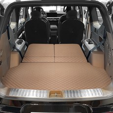 지엠지모터스 3D 퀼팅 가죽 차박 트렁크 매트 풀 세트, 기아 EV9 (2023년~), 새들브라운