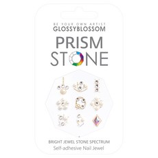 GLOSSYBLOSSOM Prism Stone 寶石美甲裝飾貼紙, 自粘式美甲寶石, 沙斯塔雛菊款, 1組