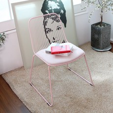 아르테 인테리어 디자인 철제 의자, 핑크, 1개