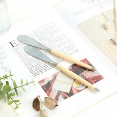 보겐 국산 르비앙 샤틴 버터나이프, 베이지, 2개