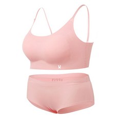 리틀래빗 여성용 심리스 끈브라 + 삼각팬티 세트