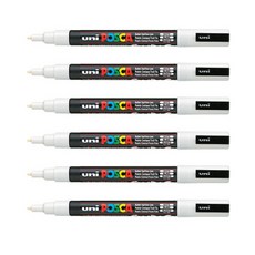 포스카 컬러마커 PC-3M WHITE, 6개, 1색