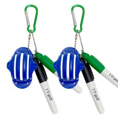 Gogolf高爾夫球推桿線三線球線器, 藍色（內膽）、隨機發貨（姓名筆、登山扣）, 2個