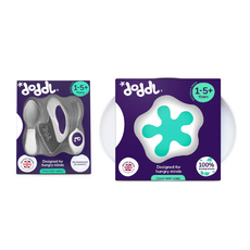 doddL 秒拾餐具 人體工學 兒童學習餐具3件組, 1-5歲以上適用, 飛碟餐盤, 可生物降解, 藍莓紫, 餐具*3+飛碟餐盤, 1組