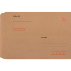 봉투를만드는사람들 우편 각대봉투 크라프트 두줄 5절 100p, A4, 1개