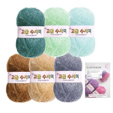 yarna 고급 호빵 수세미 실 고흐 80g x 6p + 도안 C타입 세트, 1세트, 3 자화상