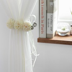 폼폼플로 커튼집게A 20cm, 크림, 1개 크림