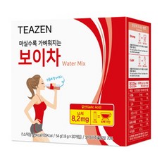 TEAZEN 普洱茶粉, 富含沒食子酸, 冷水可泡, 膳食纖維, 易開條狀包裝, 1.8g, 30條, 1盒