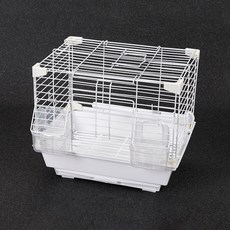 랜보어 앵무새 스퀘어 일체형 이동장 FREE, 화이트, 1개