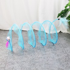 데이소이 고양이 빙글 스프링 터널 TYPE01, 블루, 1개
