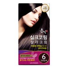 로브로제 윤기 실크코팅 칼라크림 새치커버용 염색약, 진한갈색, 1개