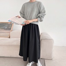 봉봉스토리 콜링 기모배색 임산부 원피스