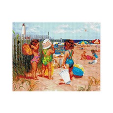 코쿼드 DIY 액자형 보석십자수 세트 40 x 50 cm, 꼬마숙녀들(DP532), 1세트