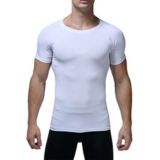남성용 매끈한 슬림핏 피트니스 스포츠 반팔 티셔츠