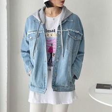 빼빼 여성용 탈부착 후드 백포인트 청자켓