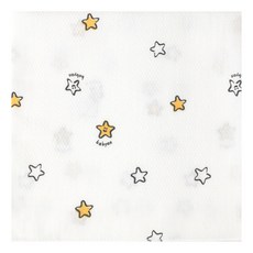 babyan 棉紗印花手帕 嬰兒紗布巾 壓紋棉紗 10入 36x36公分, 星星, 36 x 36cm